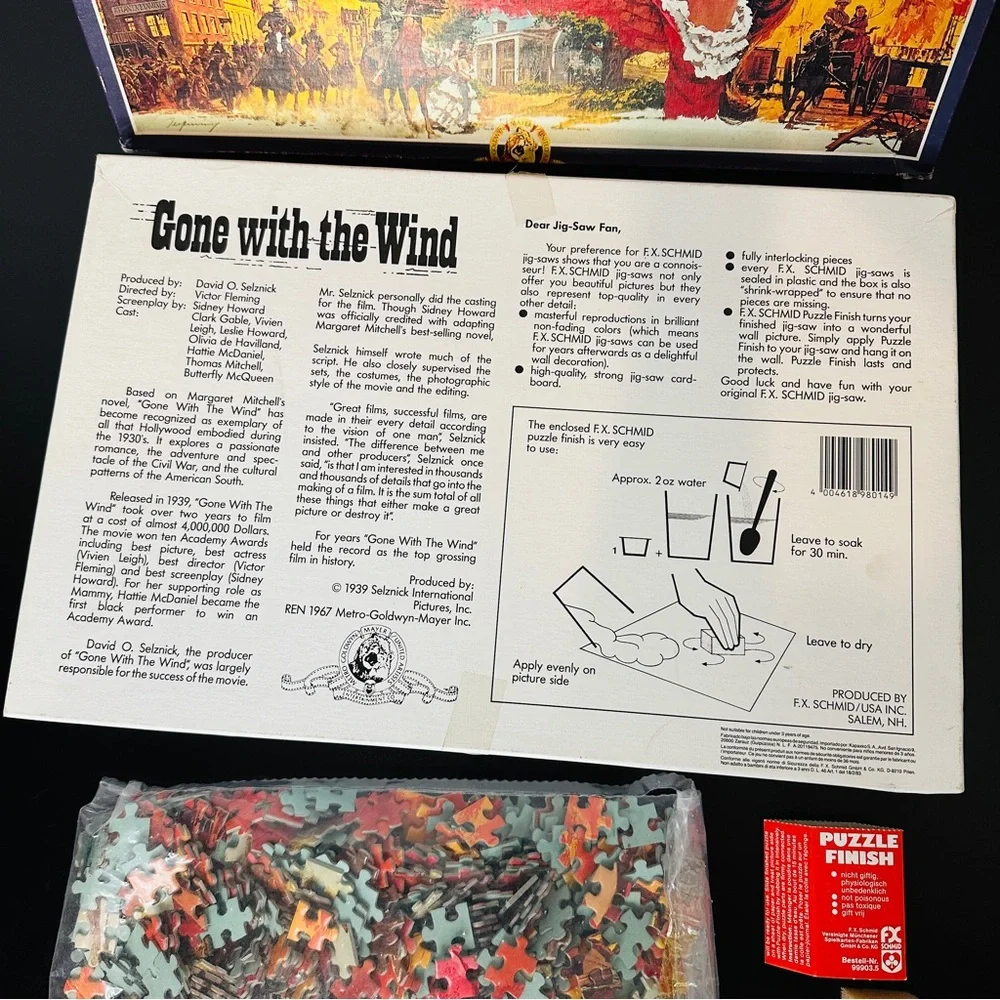 1989 GONE WITH THE WIND Vintage 800 Piece Jigsaw Puzzle MGM CINEMA CLASSICS - Picture 2 of 10